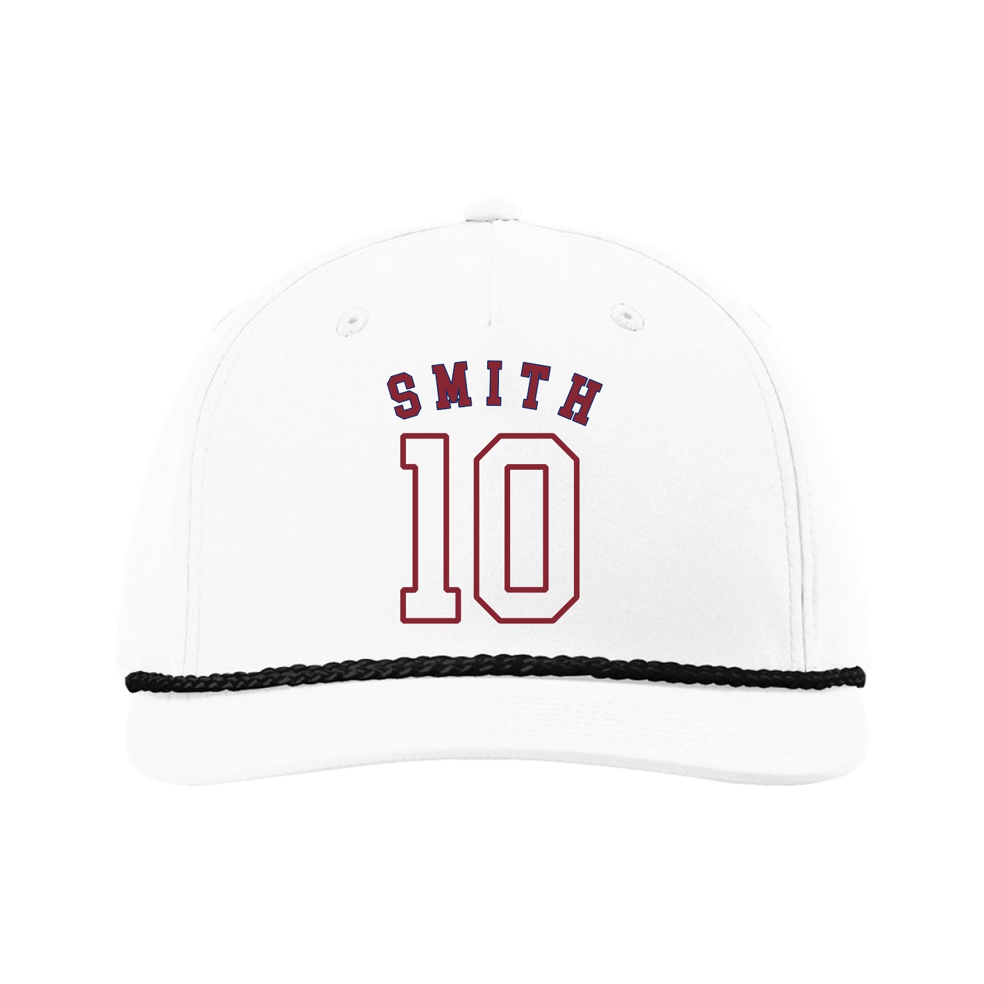 Five-Panel Classic Rope Cap — Shirsey Arch in White