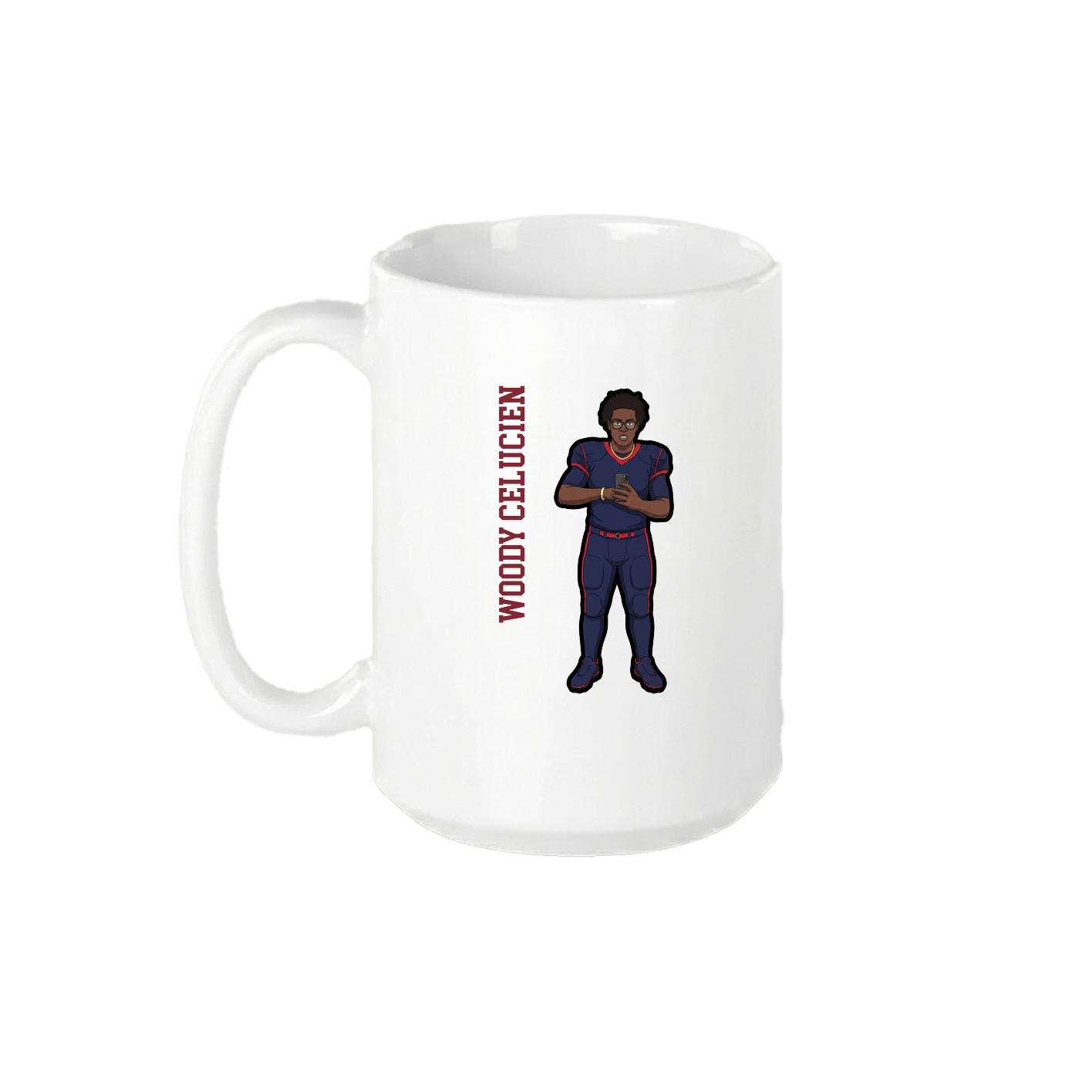 15oz Coffee Mug — Name Vertical in White
