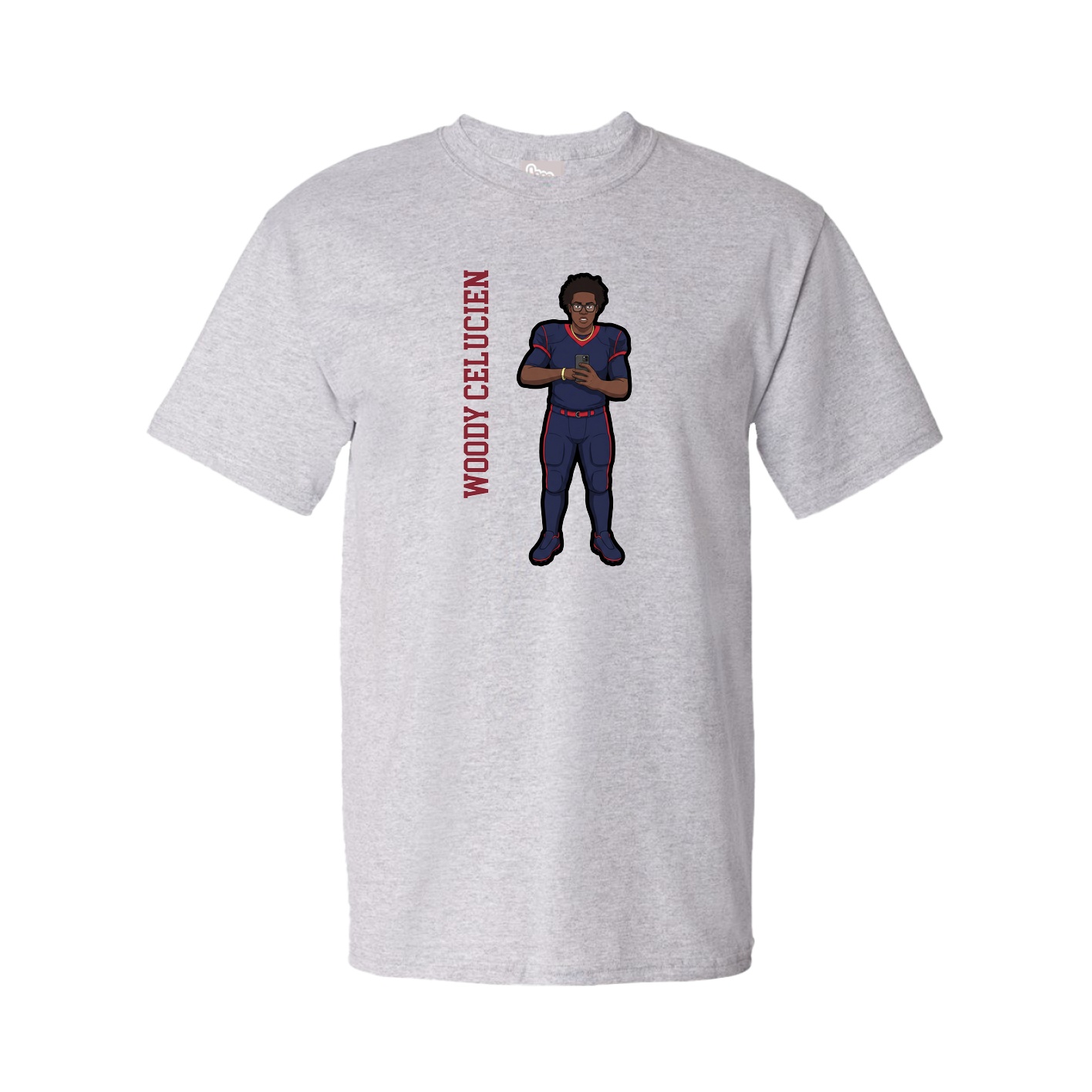 Tee — Name Vertical in Grey