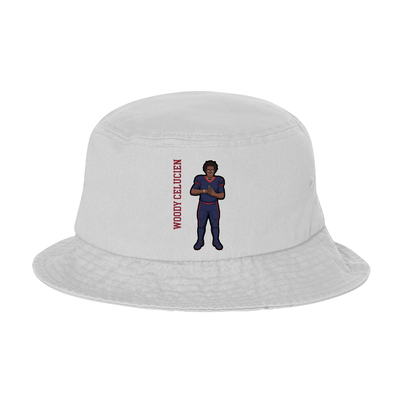 Bucket Cap — Name Vertical in White