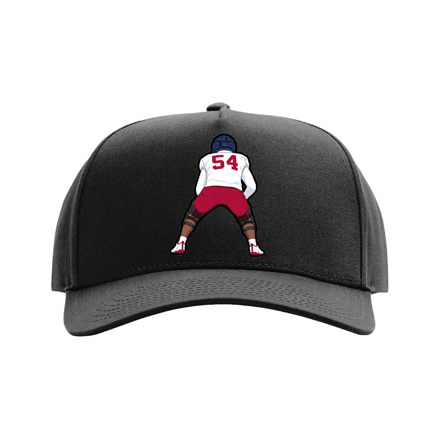 Full Fabric Five-Panel Champ Cap — Name Vertical in Black