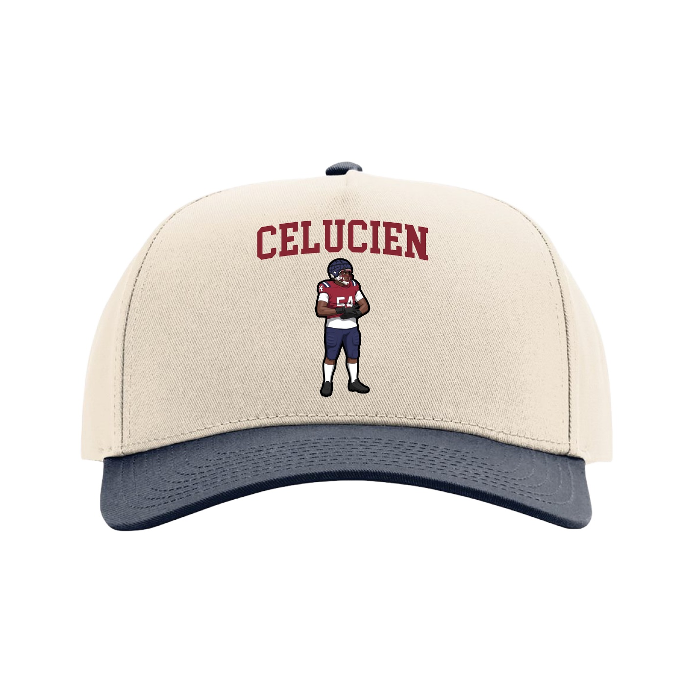 Full Fabric Five-Panel Champ Cap — Shirsey in Cream/Navy