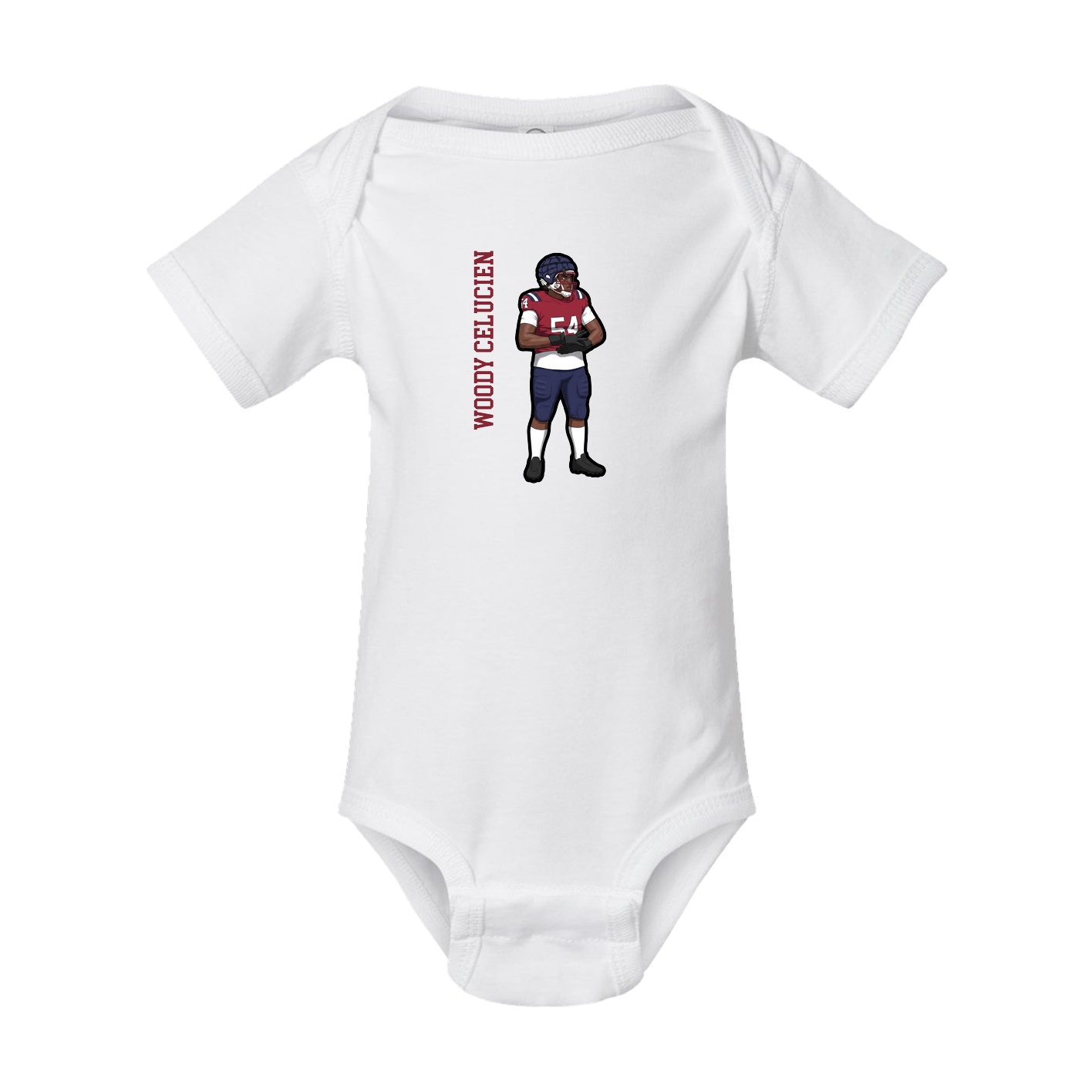 Baby Onesie — Name Vertical in White