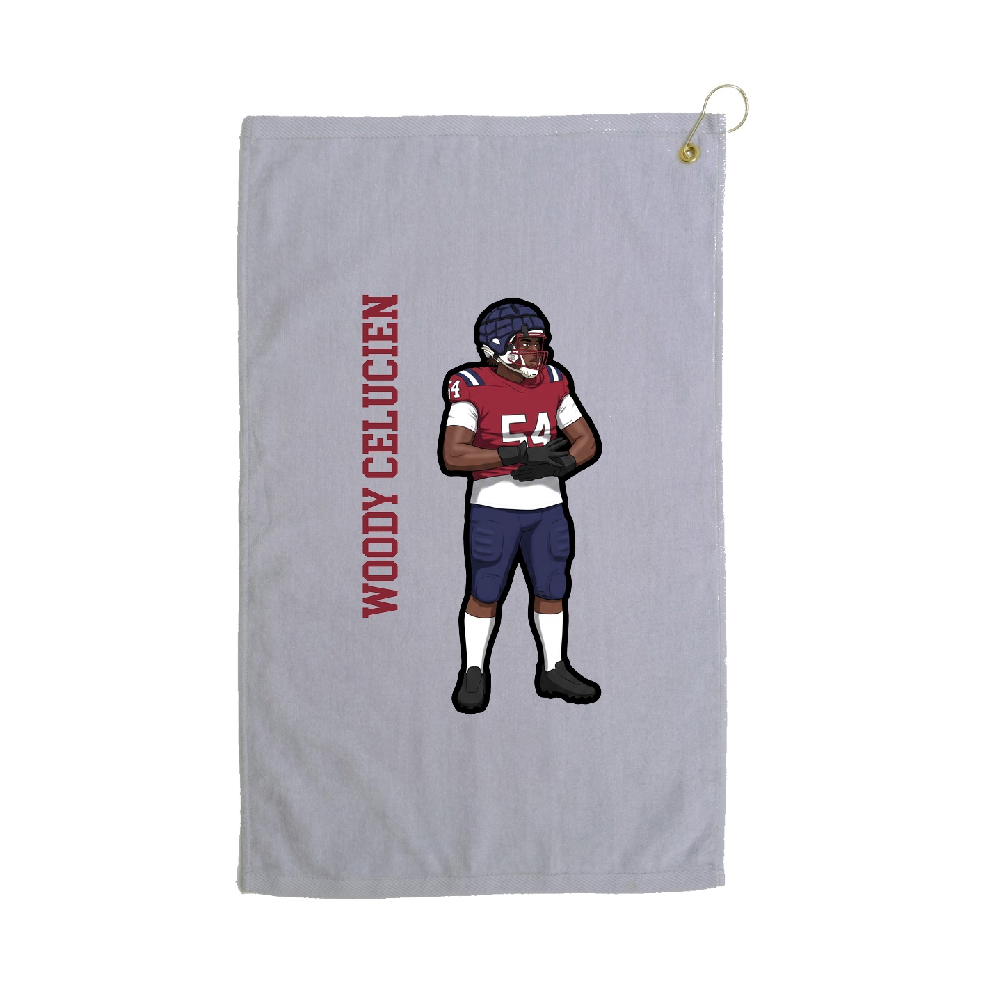 Golf Towel — Name Vertical in Grey