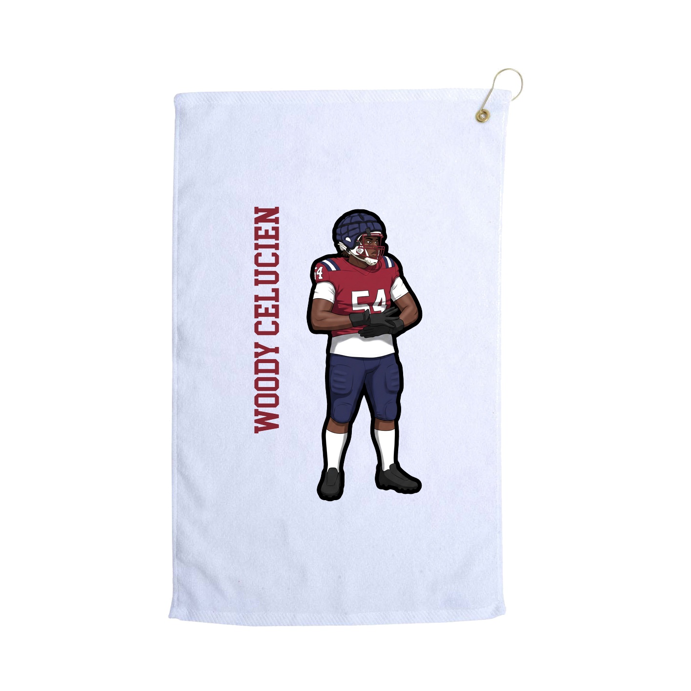 Golf Towel — Name Vertical in White