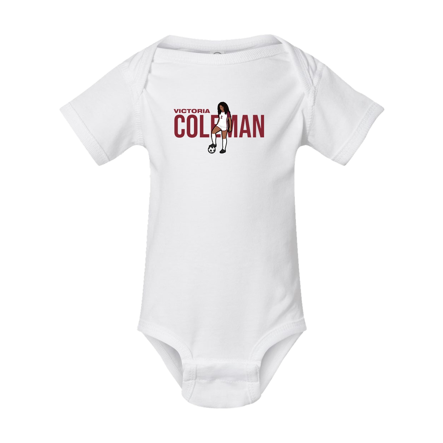 Baby Onesie — Player Name in White