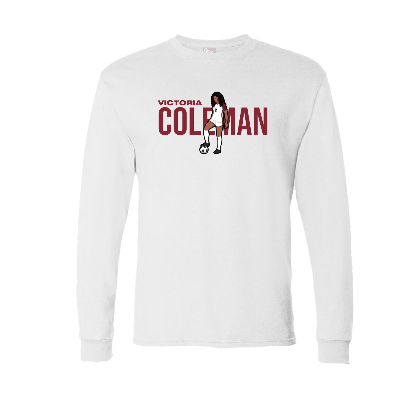 Long Sleeve Tee — Player Name in White