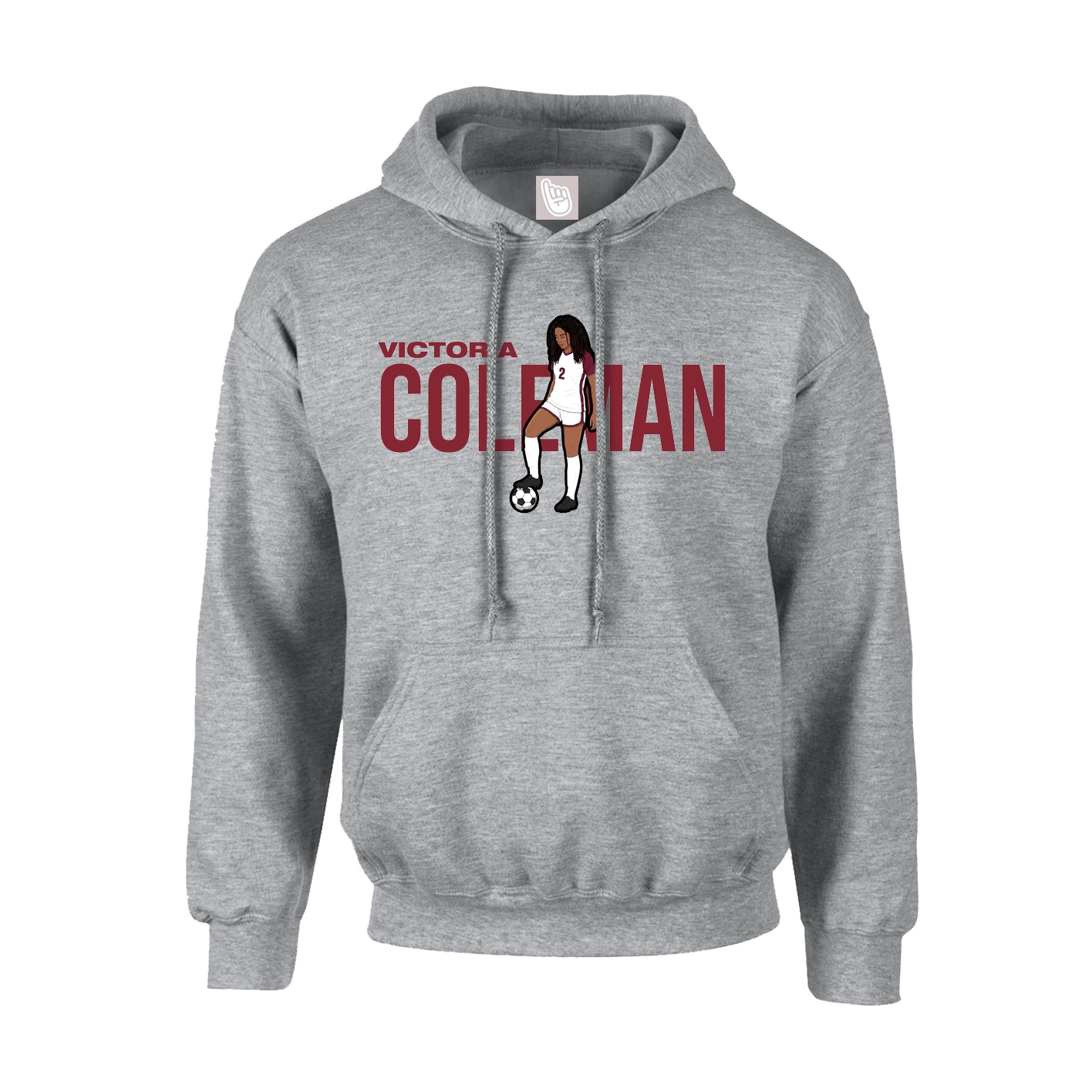 Youth Hoodie — Player Name in Grey