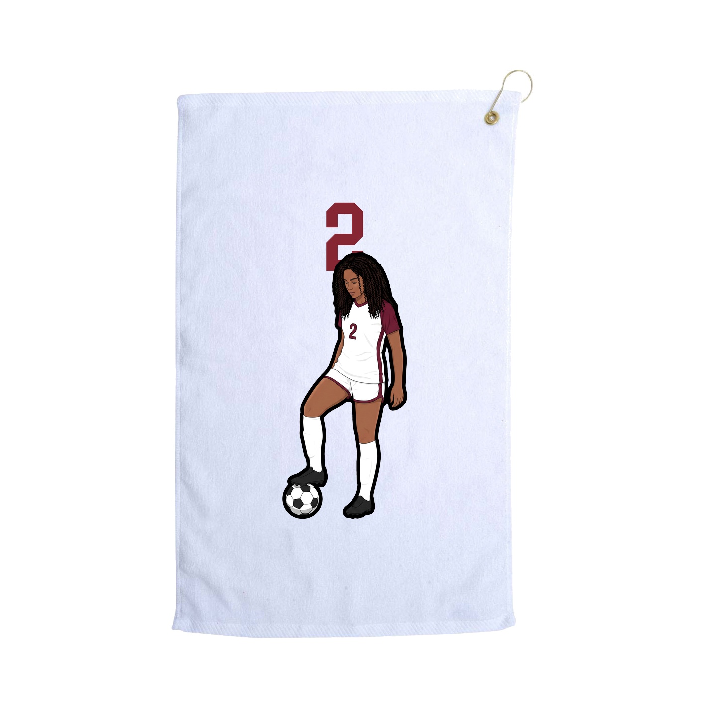 Golf Towel — Number Top in White