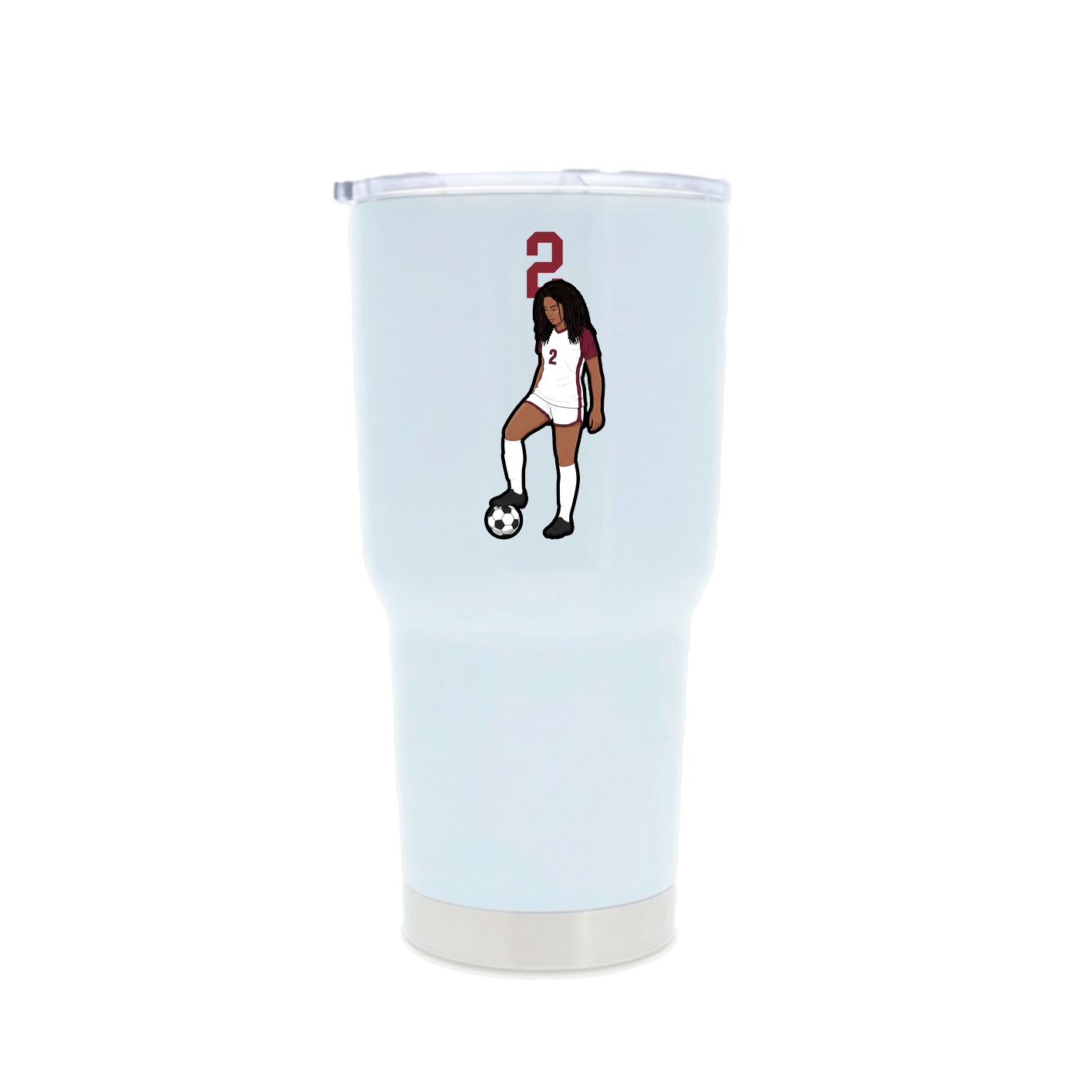 30oz Stainless Steel Tumbler — Number Top in White
