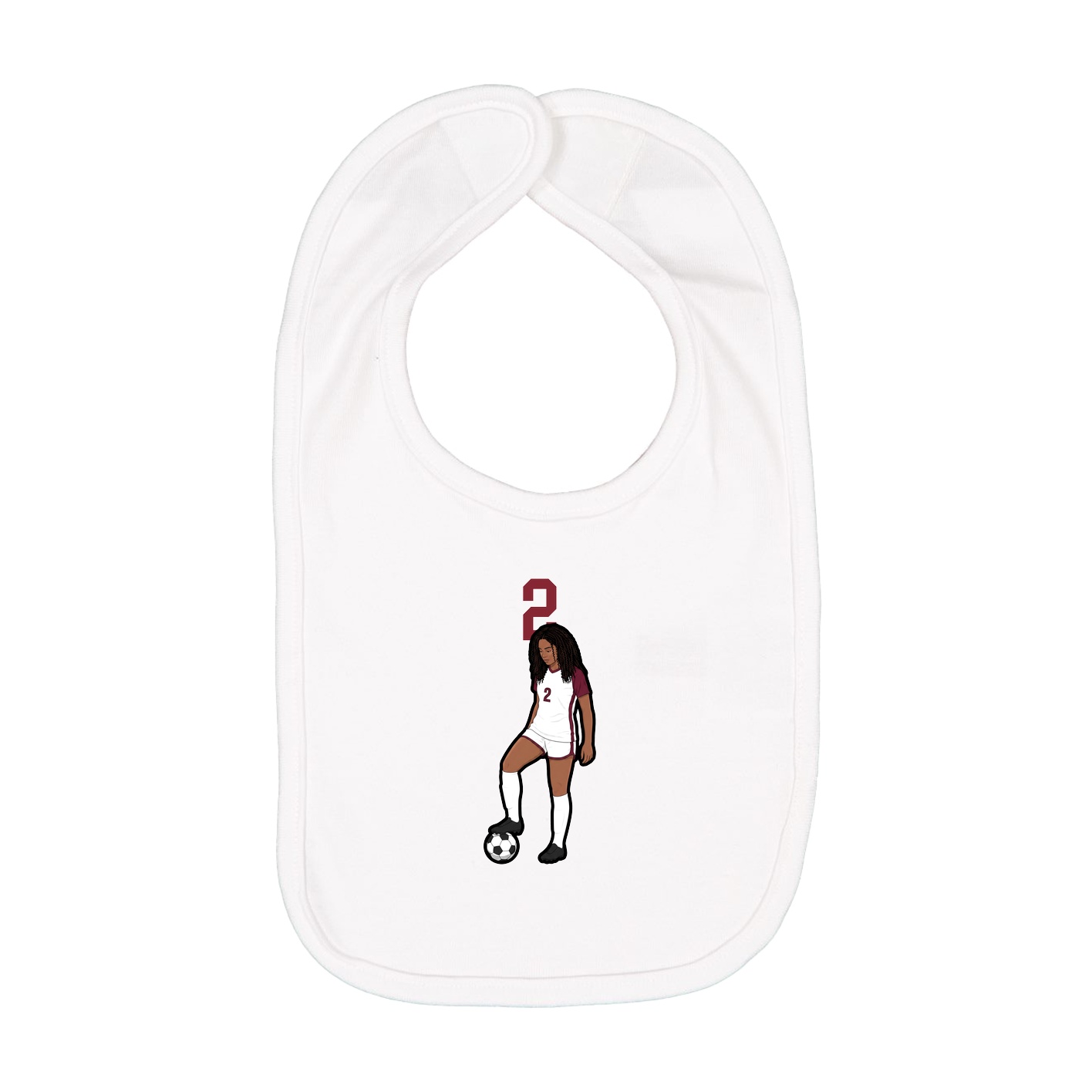Infant Bib — Number Top in White