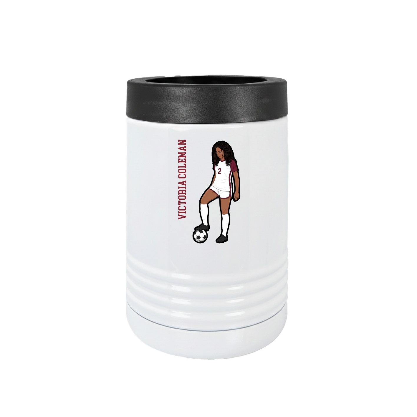 Beverage Holder — Name Vertical in White