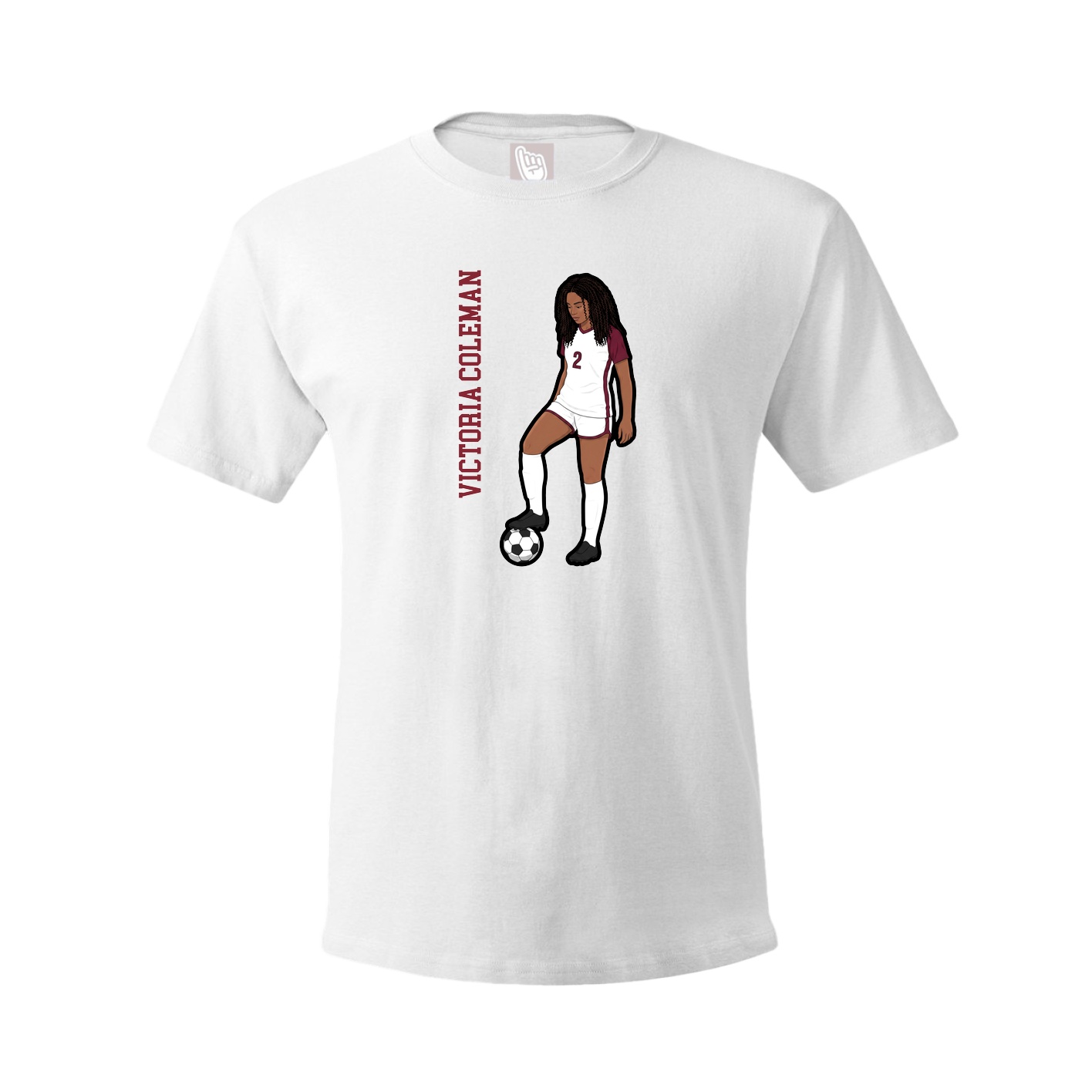 Tee — Name Vertical in White