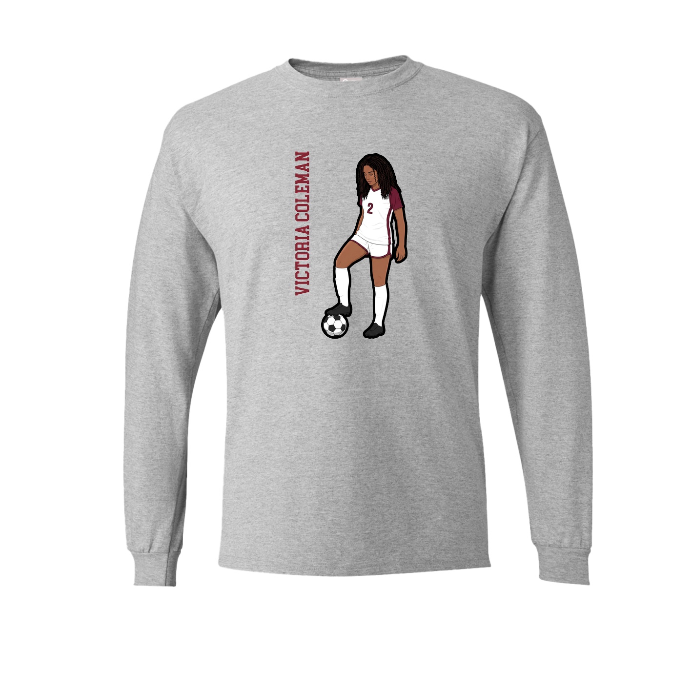 Long Sleeve Tee — Name Vertical in Grey