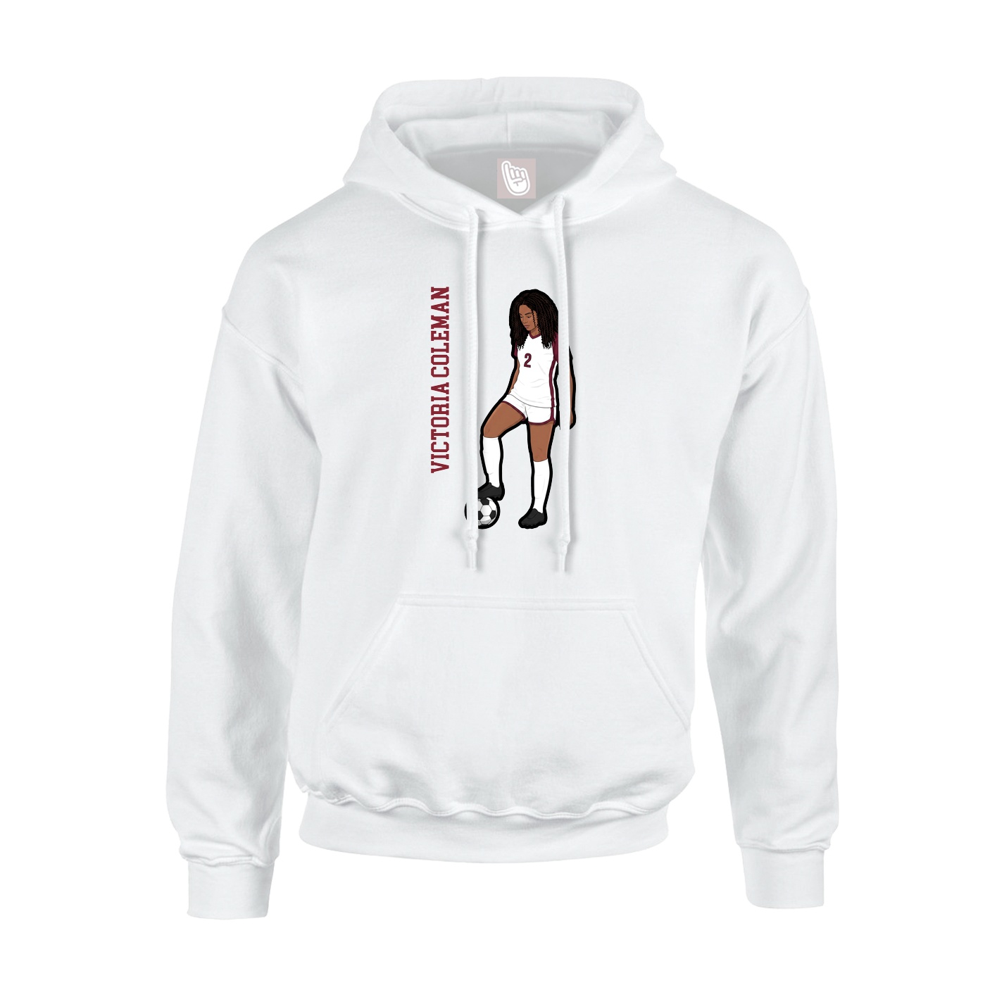 Youth Hoodie — Name Vertical in White