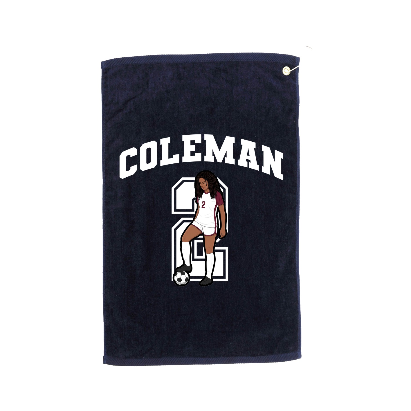 Golf Towel — Number in Navy