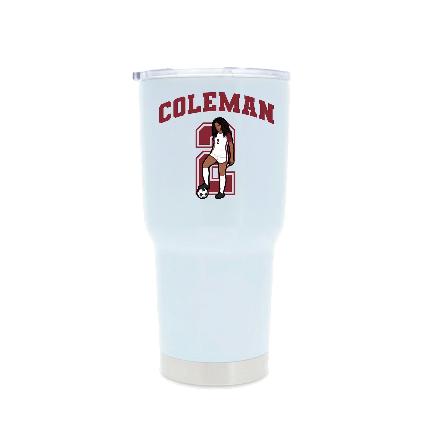 30oz Stainless Steel Tumbler — Number in White