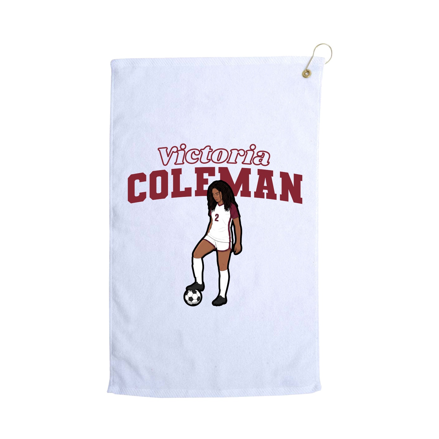 Golf Towel — Name Arch in White