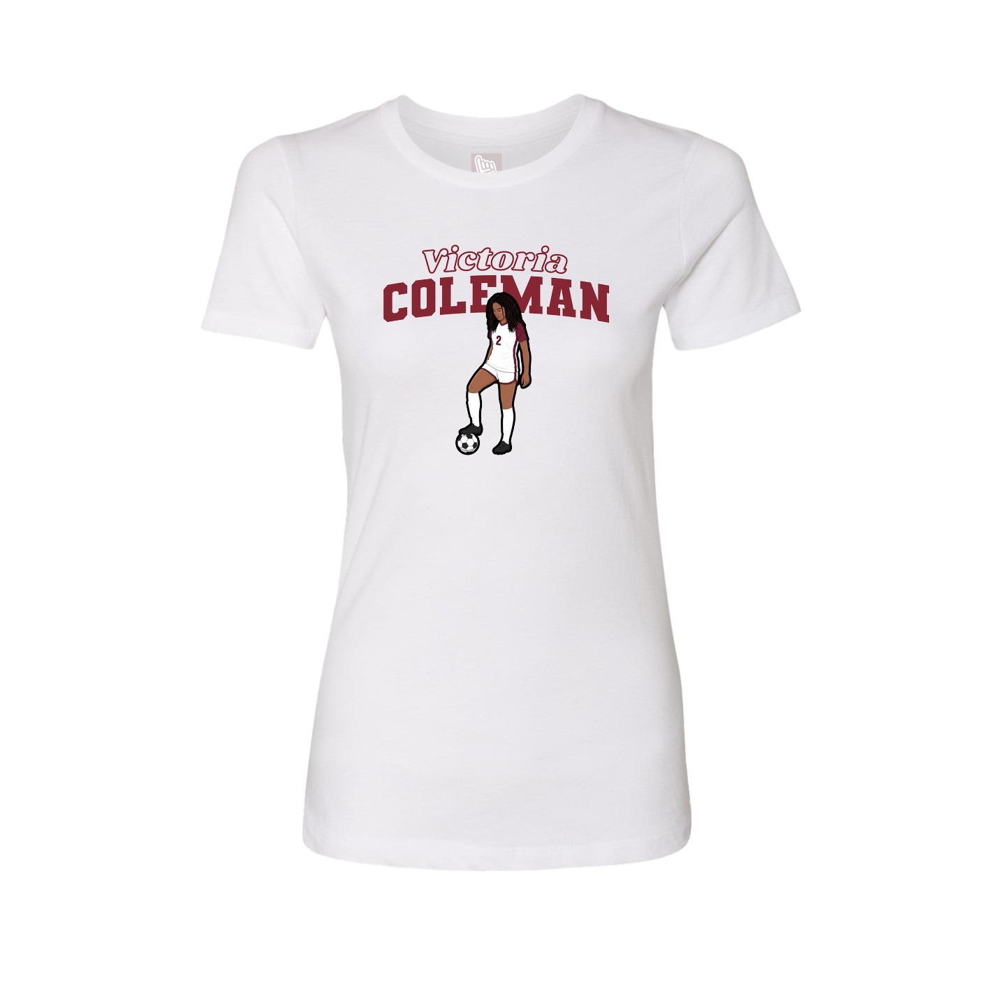 Fitted Women's Tee — Name Arch in White