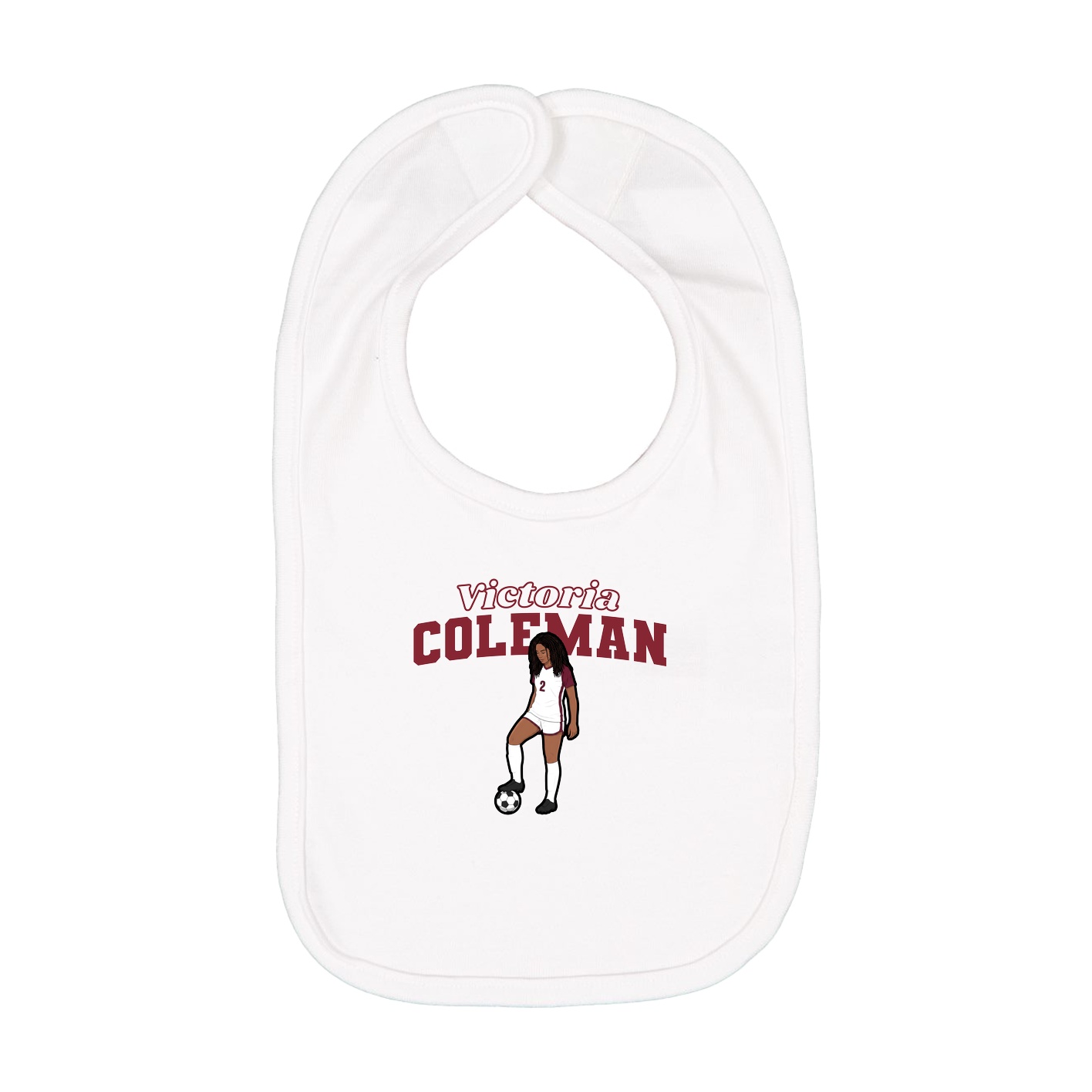 Infant Bib — Name Arch in White