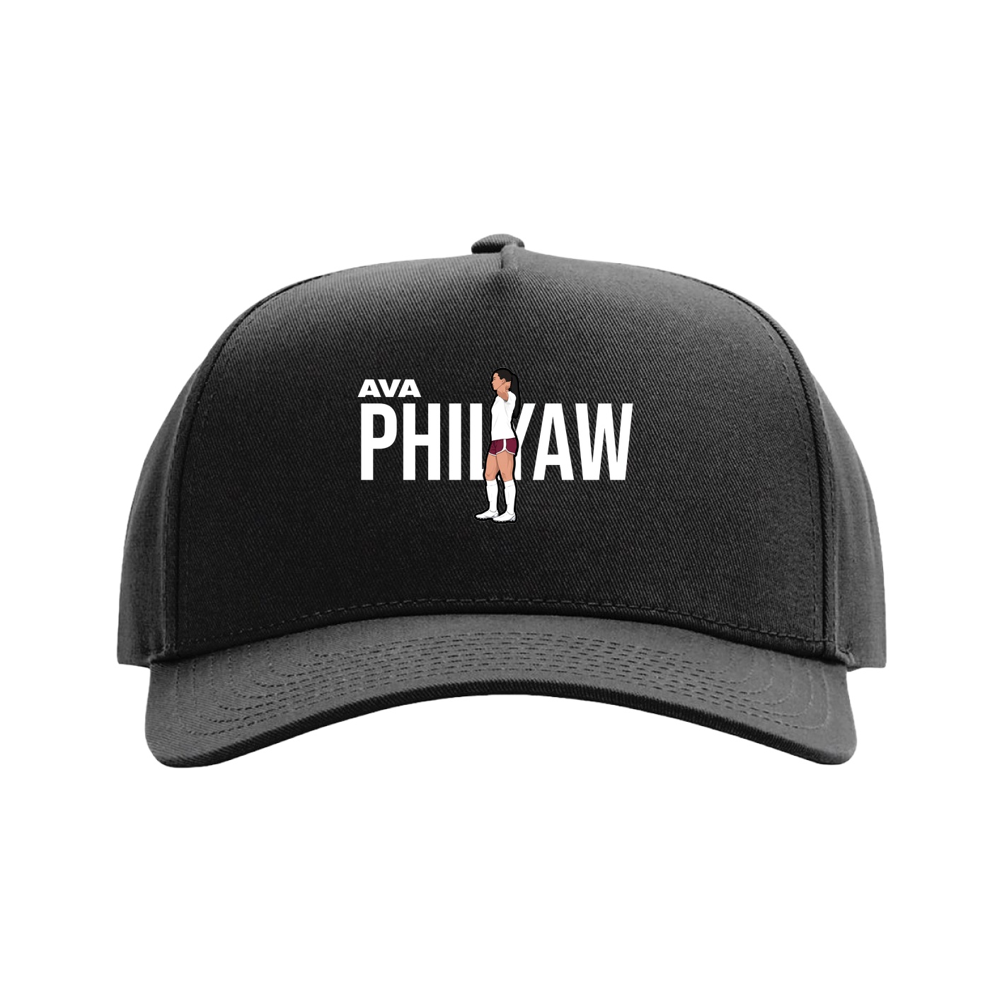 Full Fabric Five-Panel Champ Cap — Player Name in Black