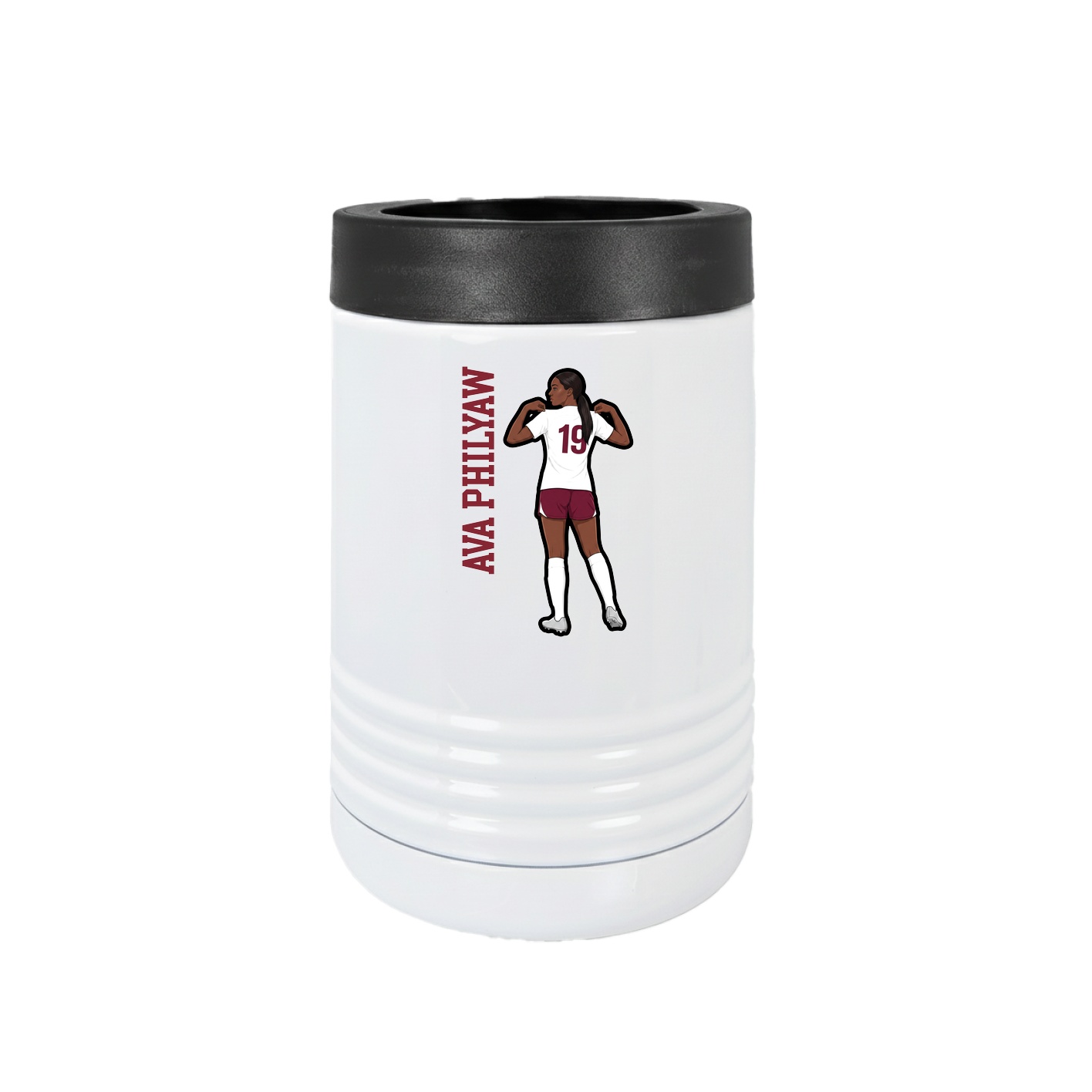 Beverage Holder — Name Vertical in White