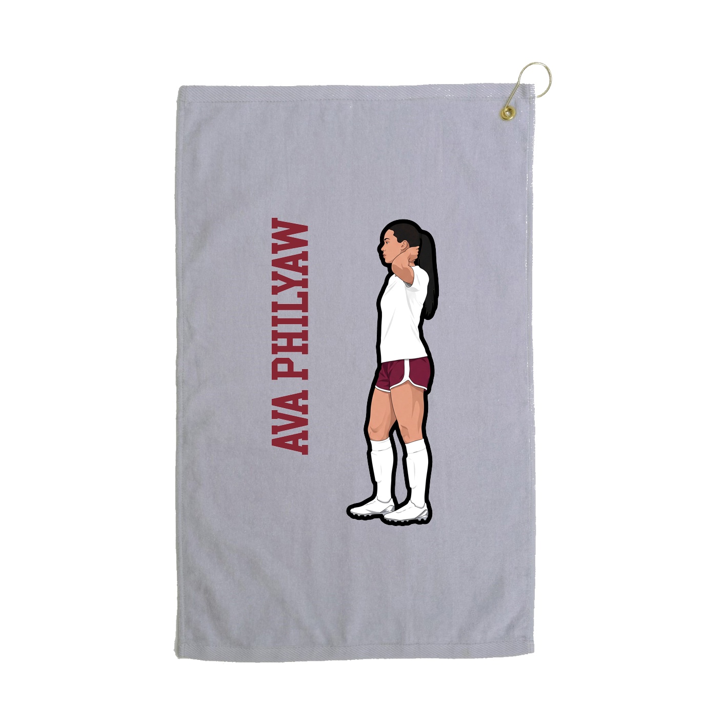 Golf Towel — Name Vertical in Grey