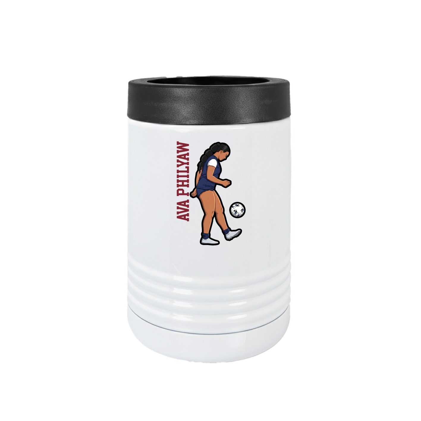 Beverage Holder — Name Vertical in White