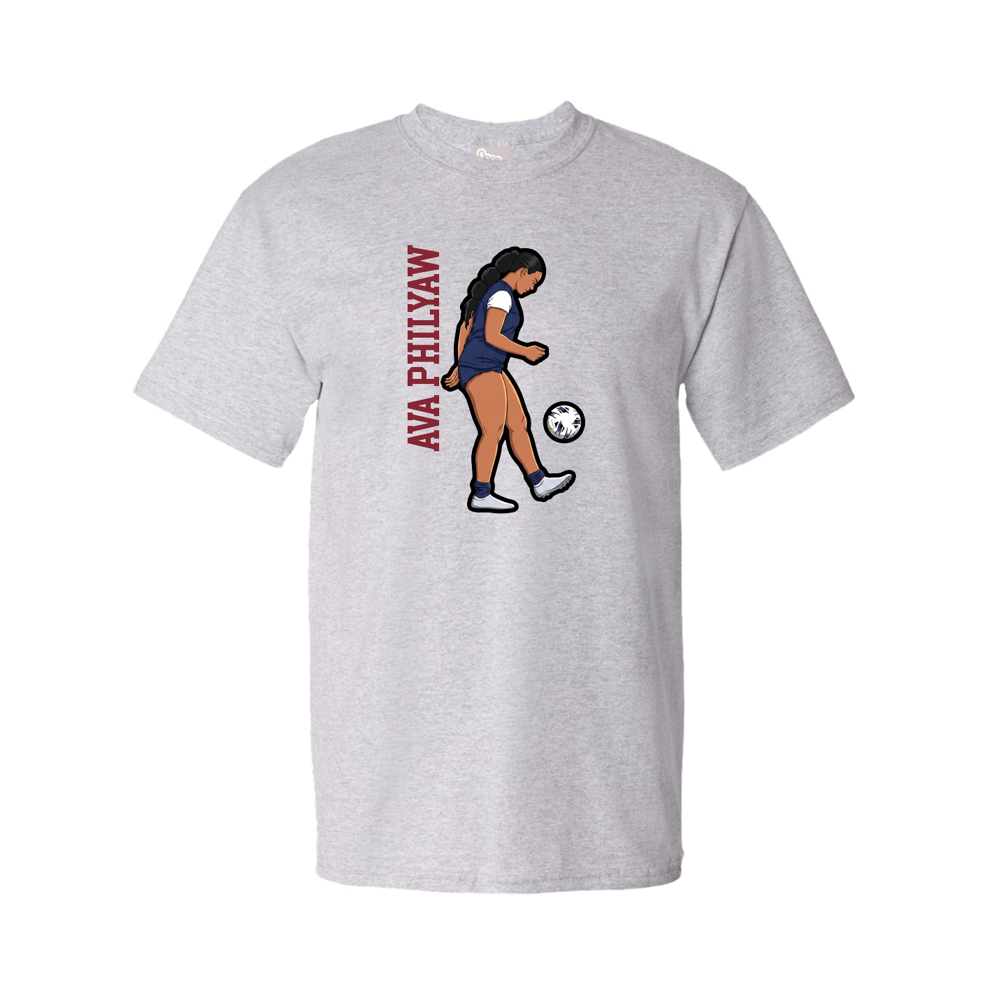 Tee — Name Vertical in Grey