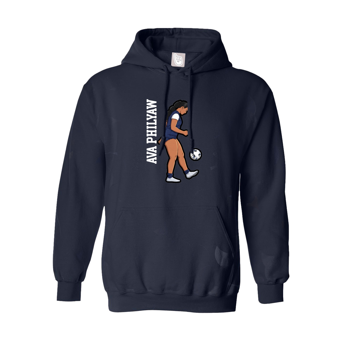 Youth Hoodie — Name Vertical in Navy