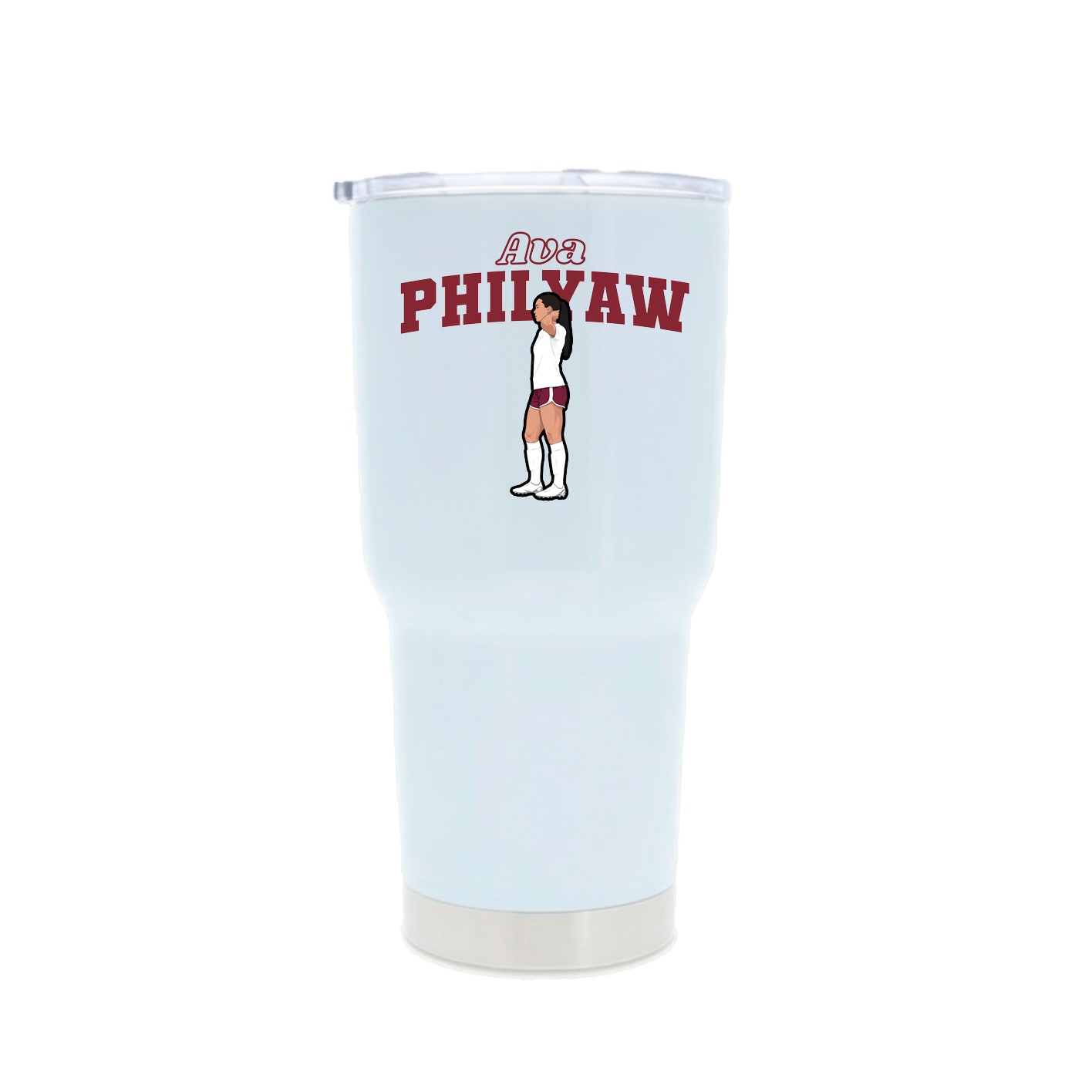 30oz Stainless Steel Tumbler — Name Arch in White