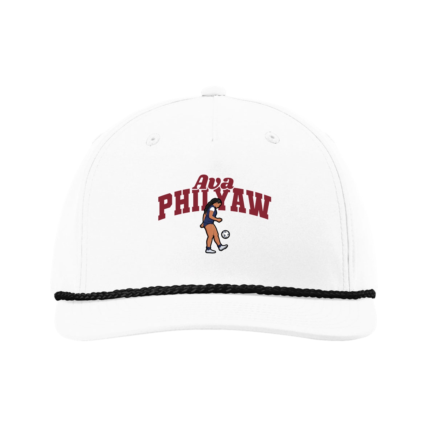 Five-Panel Classic Rope Cap — Signature Arch in White