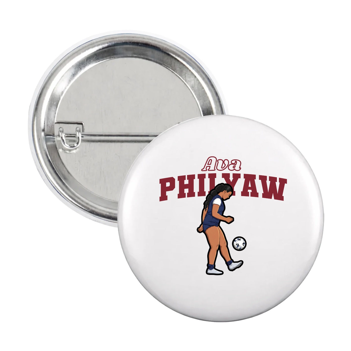 Game Day Button — Name Arch in White