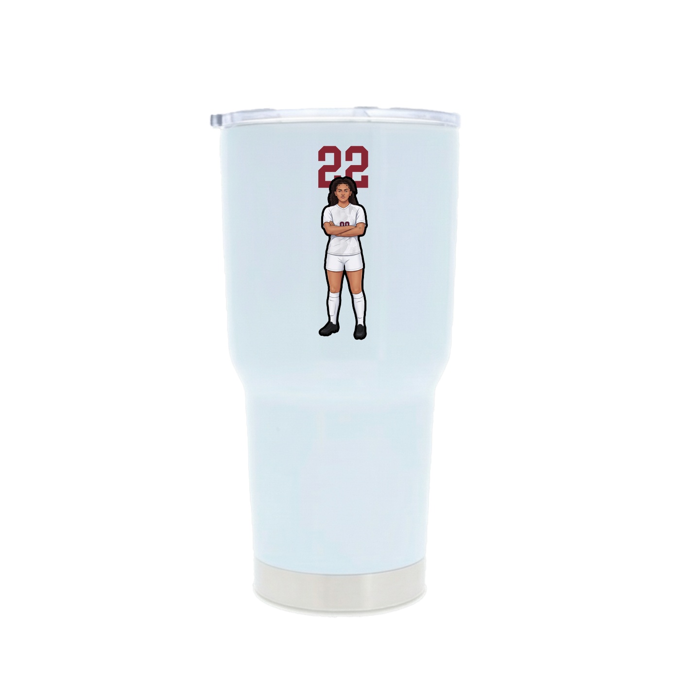 30oz Stainless Steel Tumbler — Number Top in White