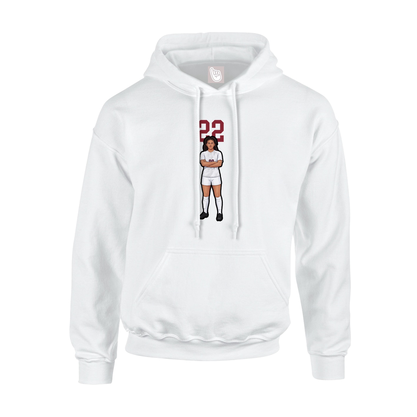 Hoodie — Number Top in White