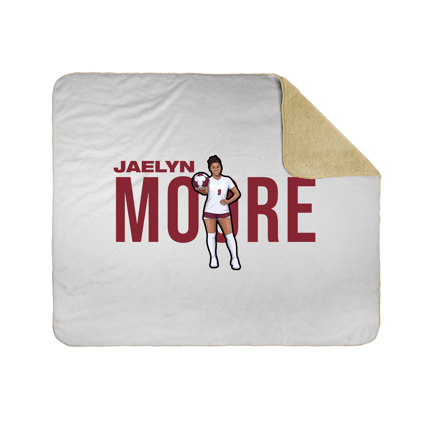 Throw Blanket — Player Name in White