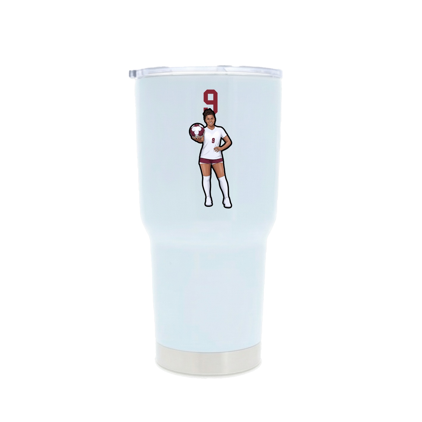 30oz Stainless Steel Tumbler — Number Top in White
