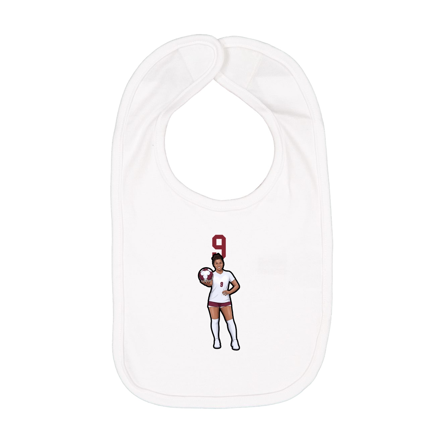 Infant Bib — Number Top in White