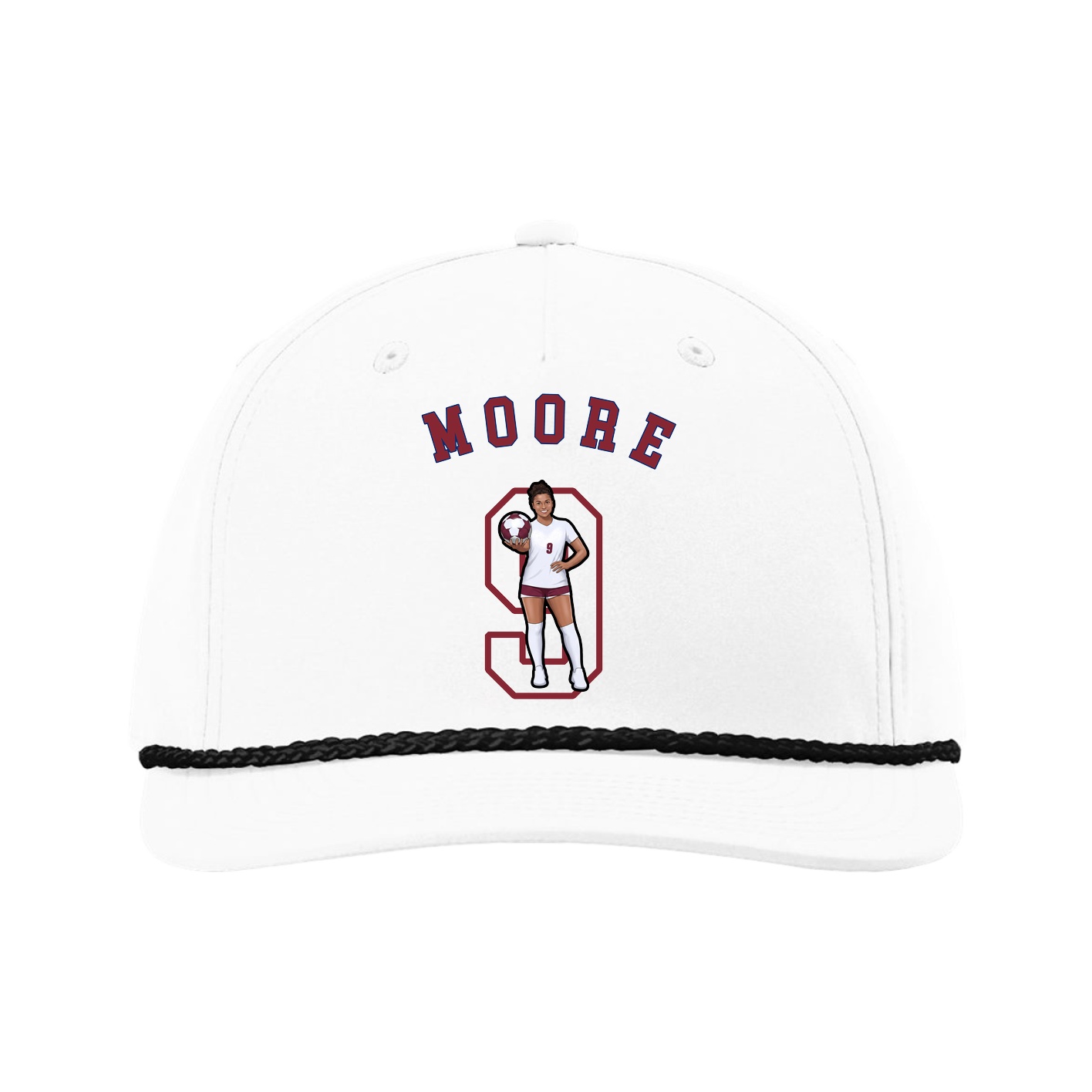 Five-Panel Classic Rope Cap — Shirsey Arch in White
