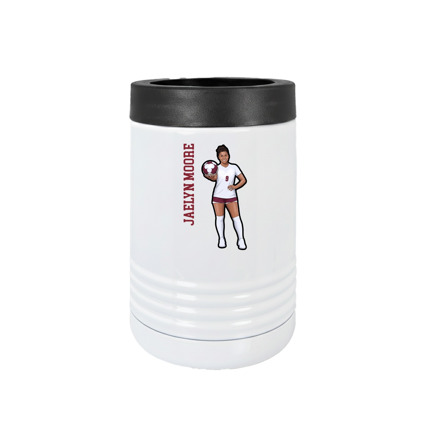 Beverage Holder — Name Vertical in White