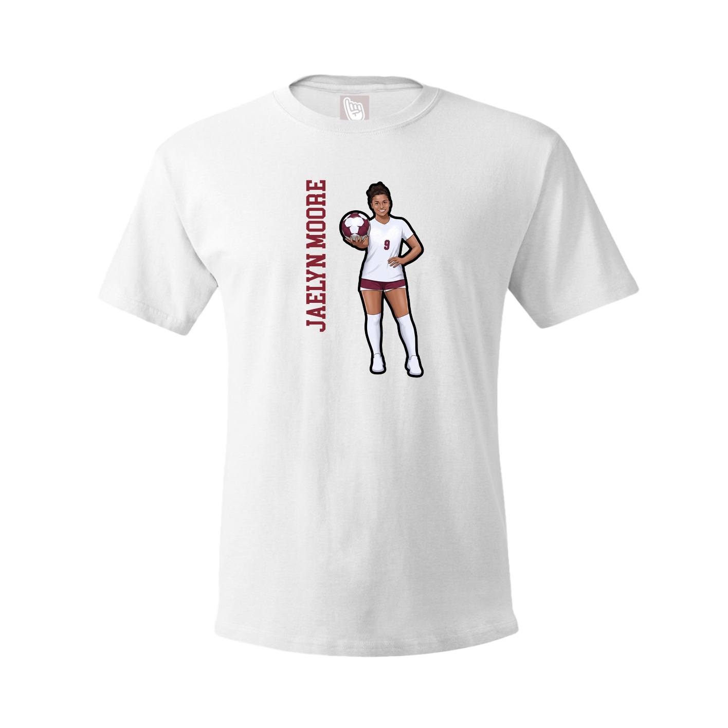 Youth Tee — Name Vertical in White