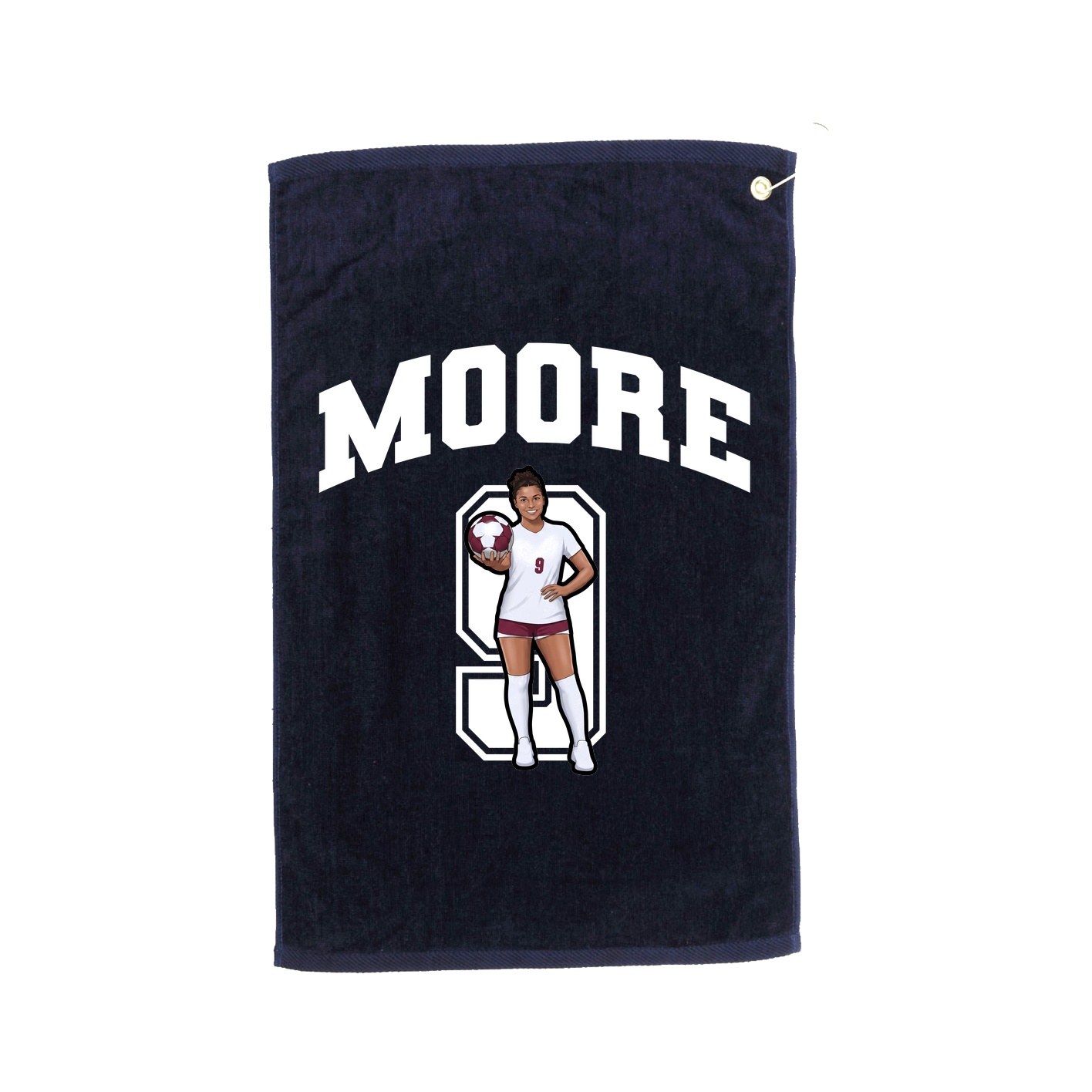 Golf Towel — Number in Navy