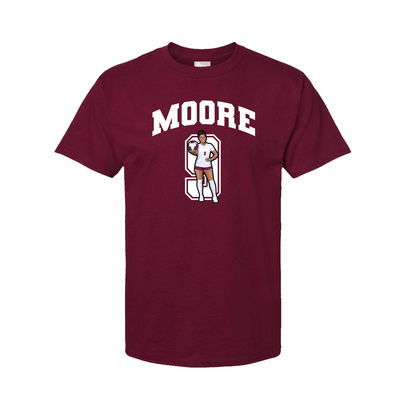 Youth Tee — Number in Cardinal