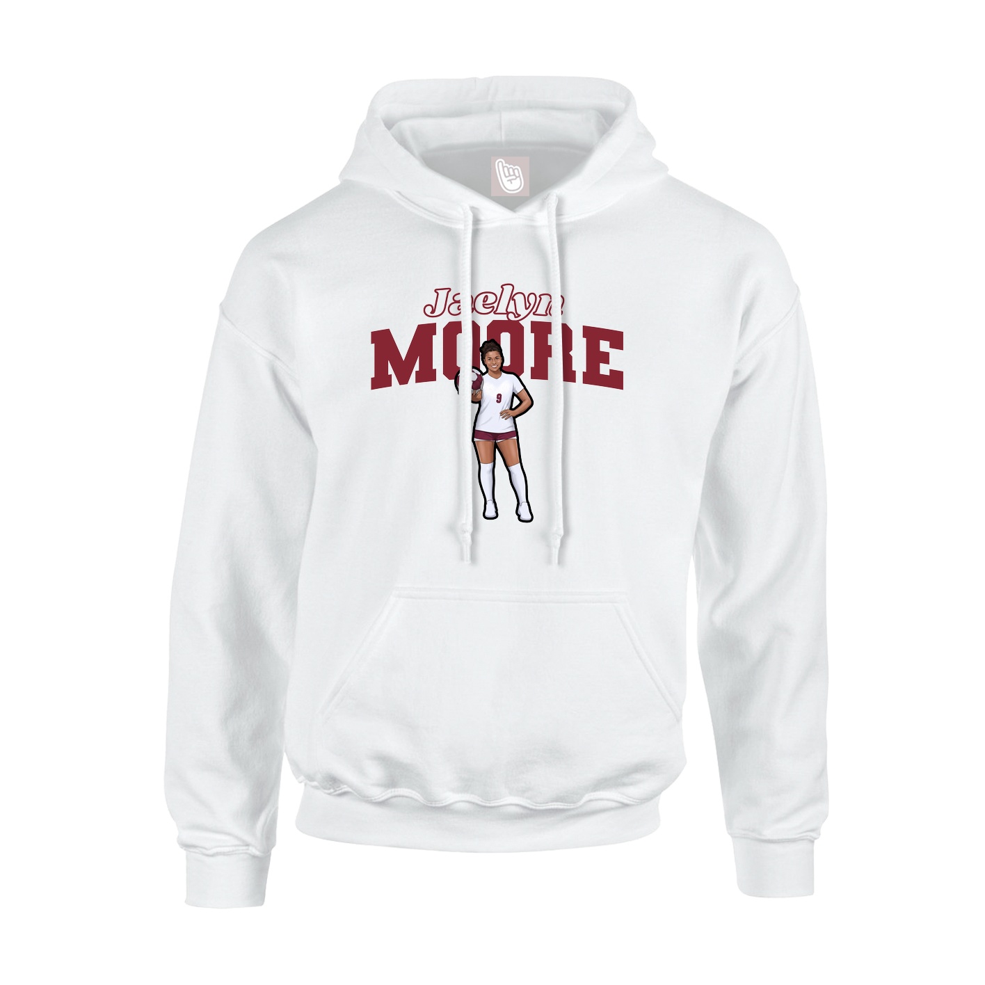 Hoodie — Name Arch in White