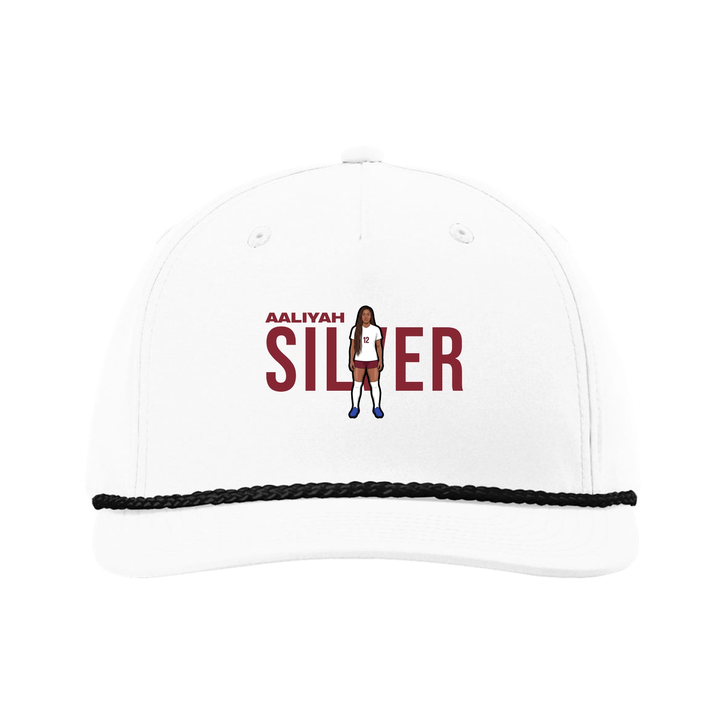 Five-Panel Classic Rope Cap — Player Name in White