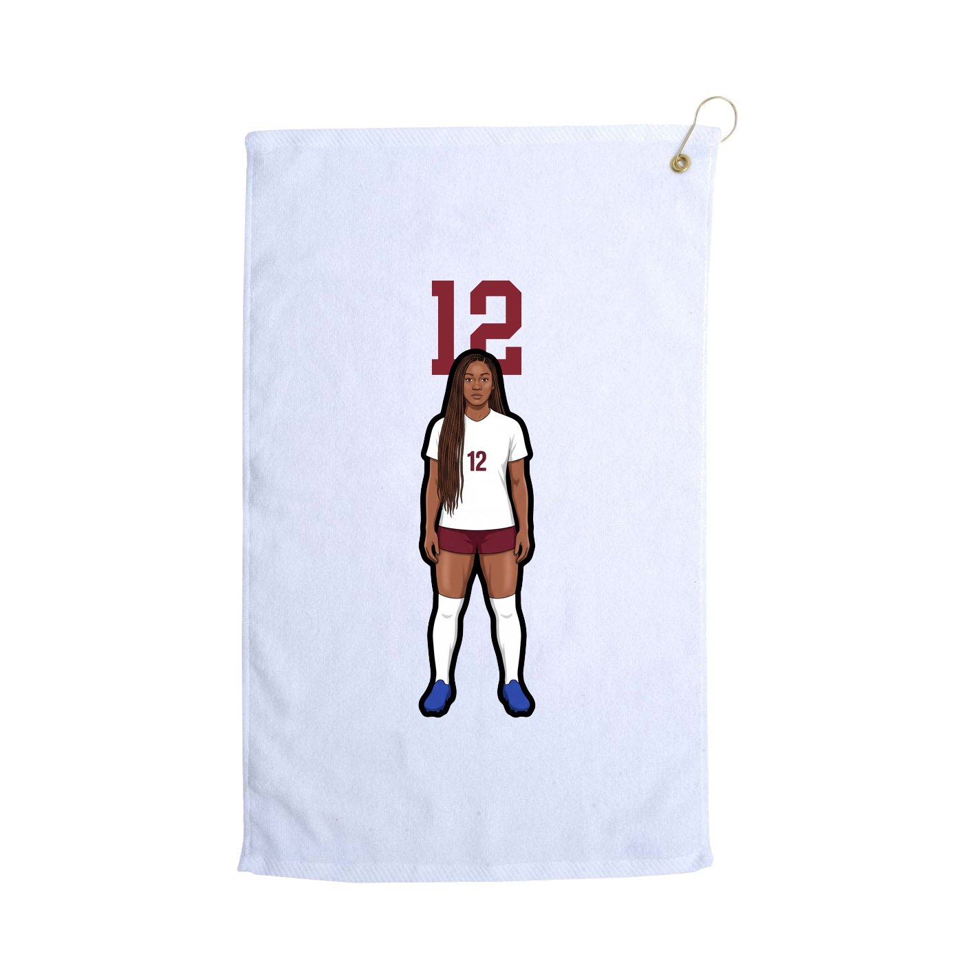 Golf Towel — Number Top in White