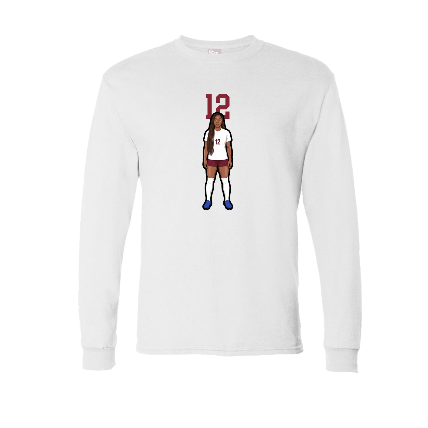 Long Sleeve Tee — Number Top in White