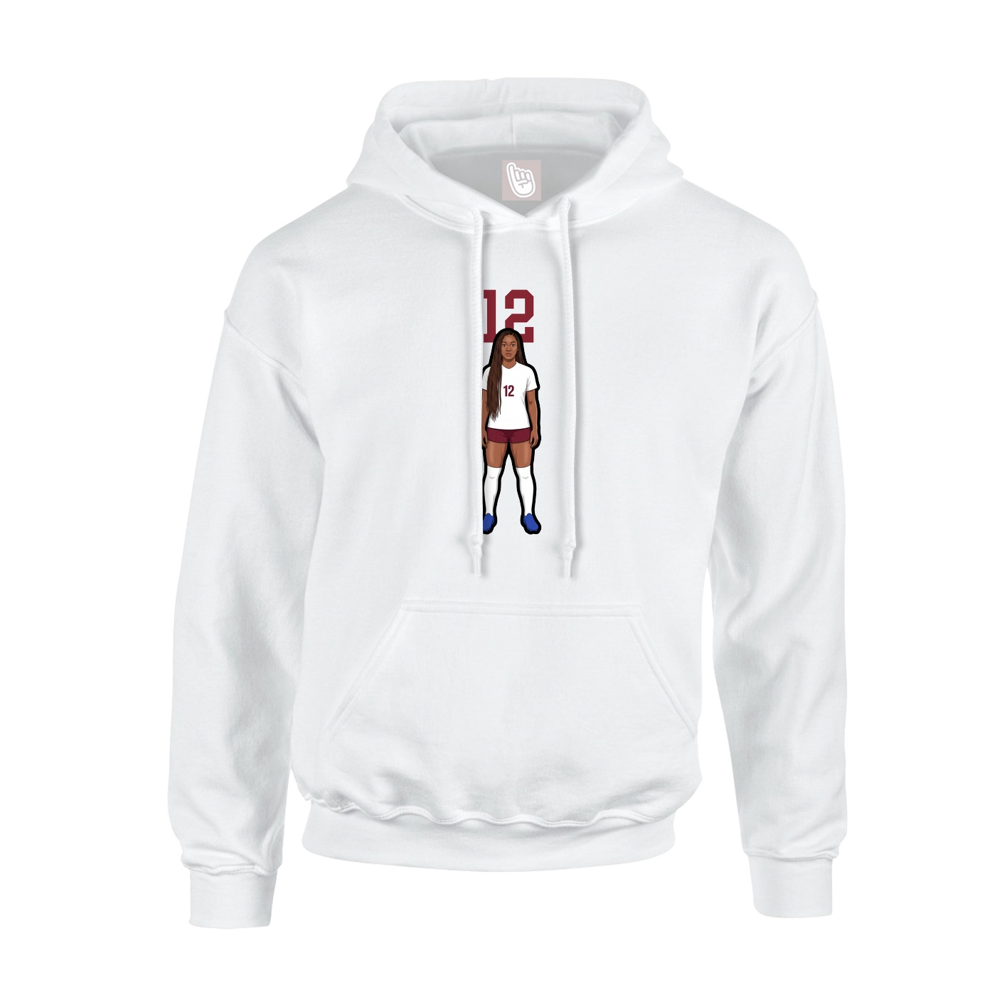 Hoodie — Number Top in White