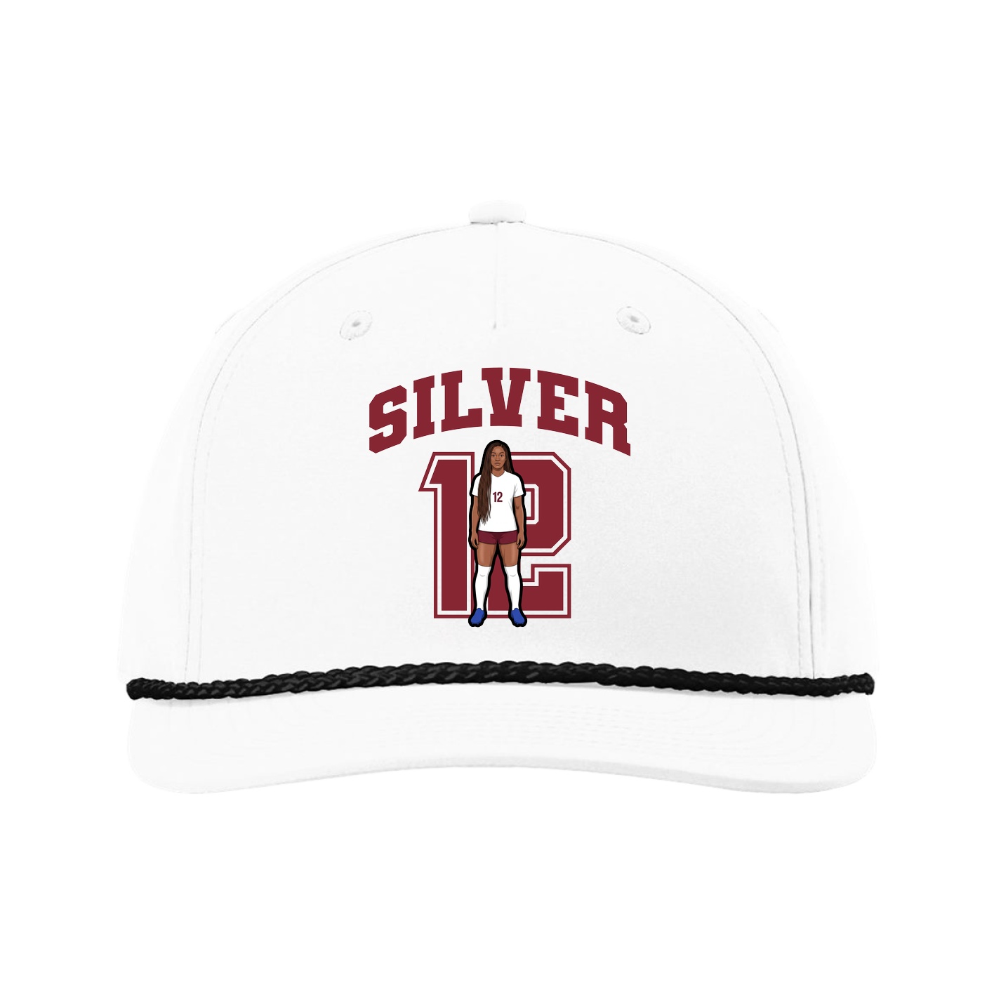 Five-Panel Classic Rope Cap — Number in White