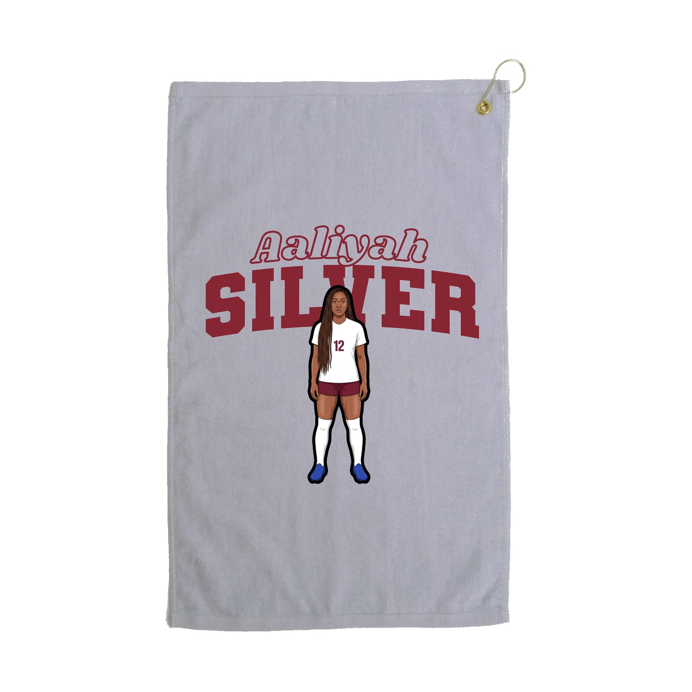Golf Towel — Name Arch in Grey
